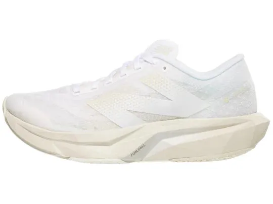 New Balance | FuelCell Rebel v4 | Women's | White/Linen/Sea Salt Breathable Synthetic Layers
