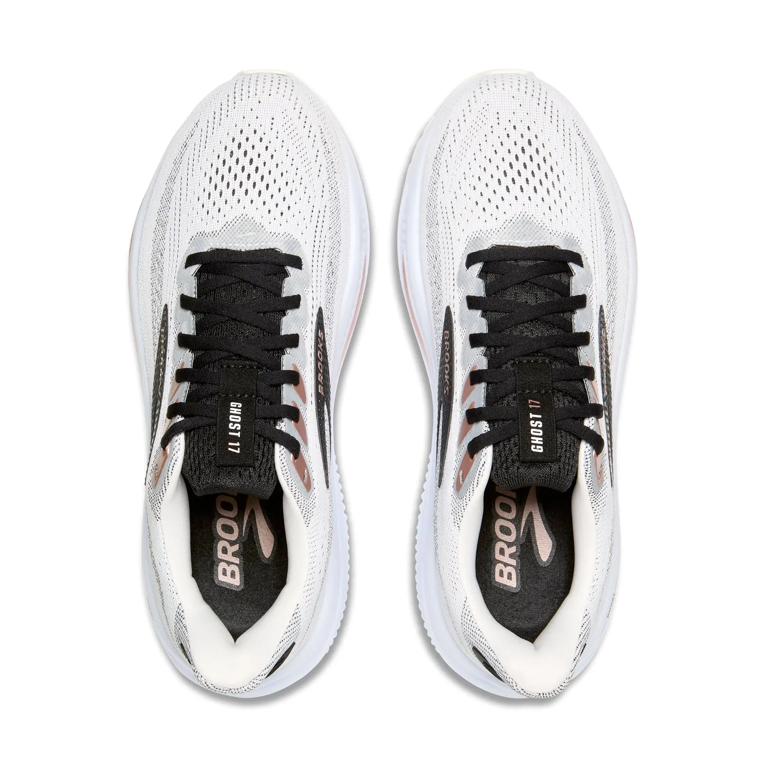 Foam Midsole Women's Ghost 17 Running Shoes White / Black / Rose Gold