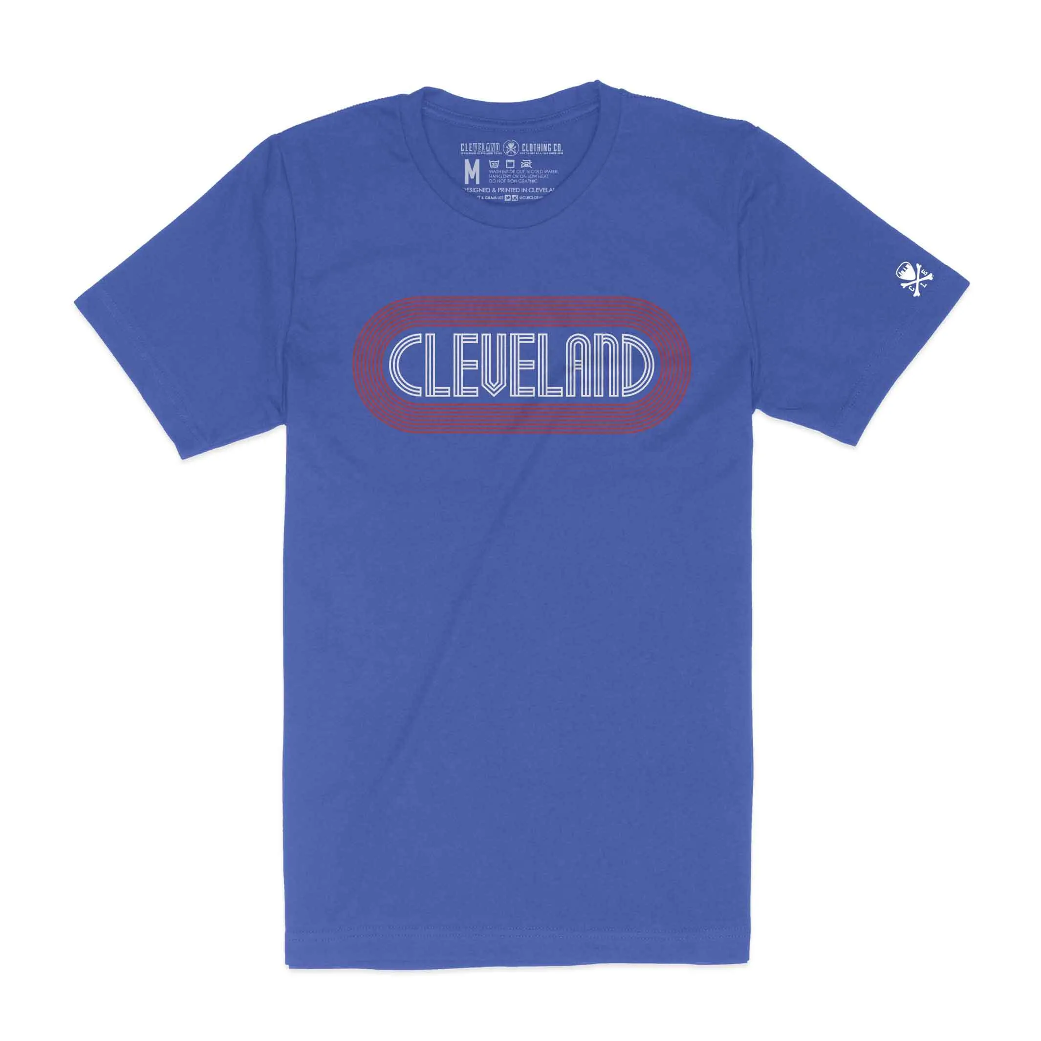 Cleveland Track, Heather Royal - Mens/Unisex Crew T-Shirt Tight fit sexiness