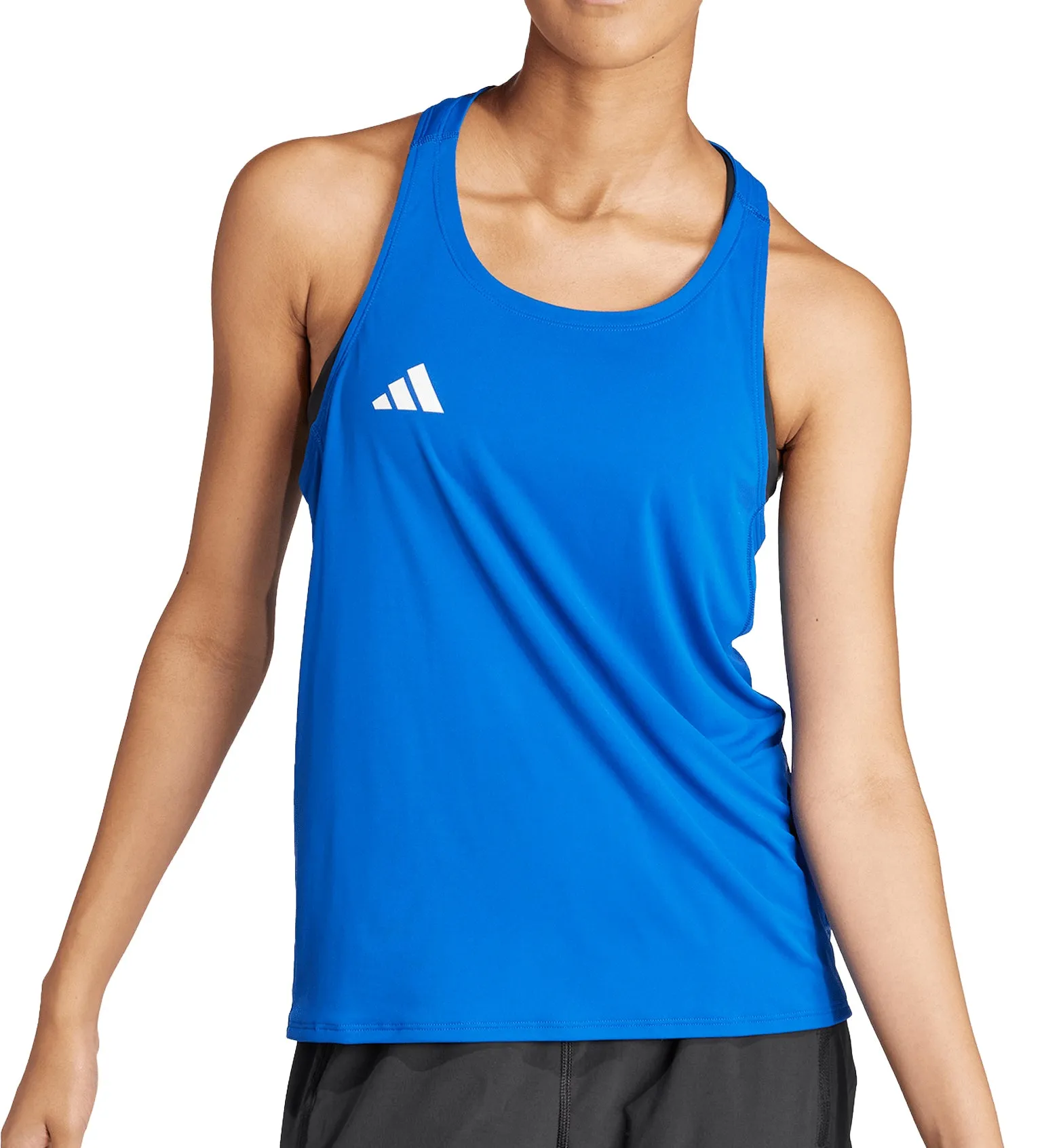 adidas Adizero Essentials Womens Running Vest Tank Top - Blue Adjustable Straps