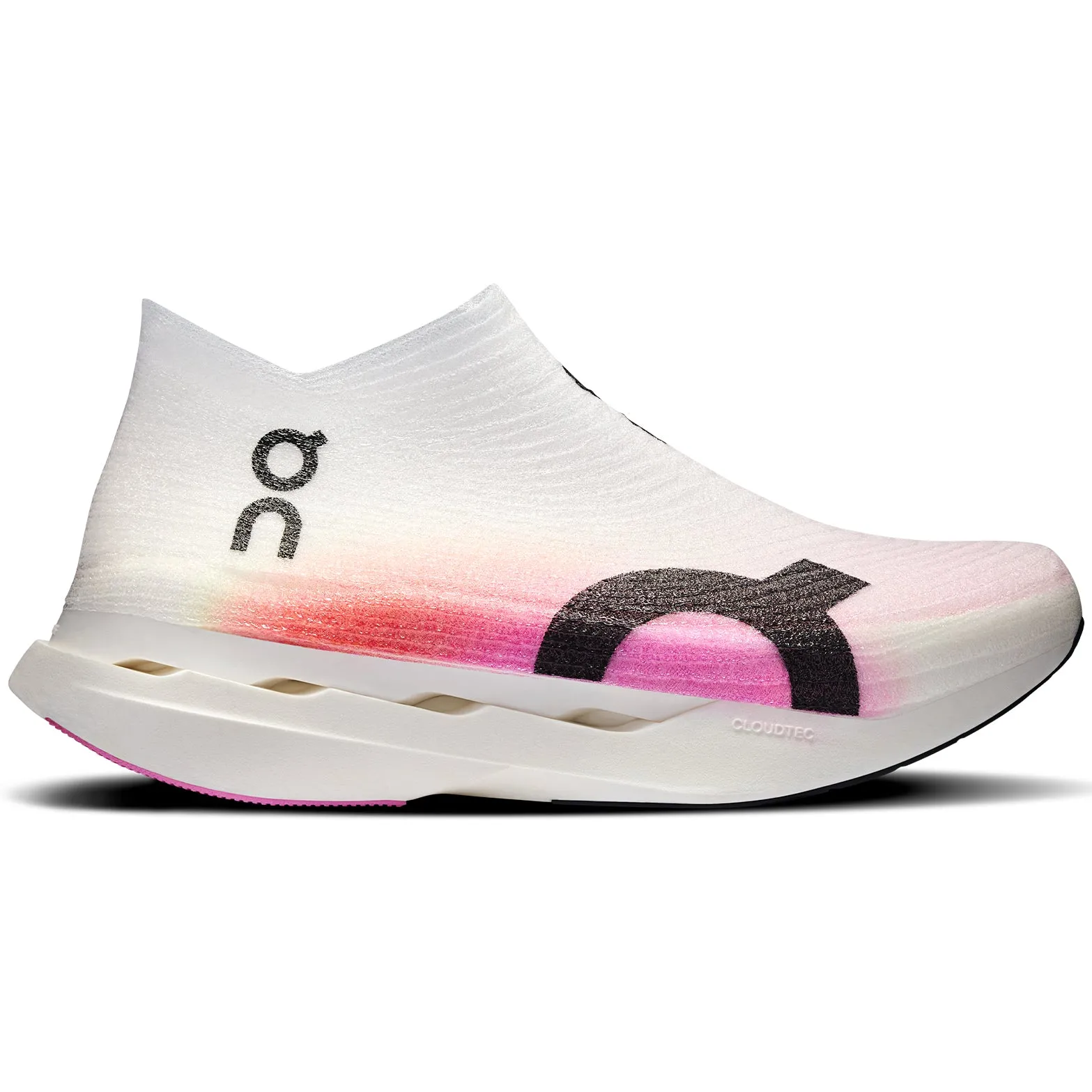 Cloudboom Strike LS White / Raspberry Unibody Sole Construction toe - spring running shoes