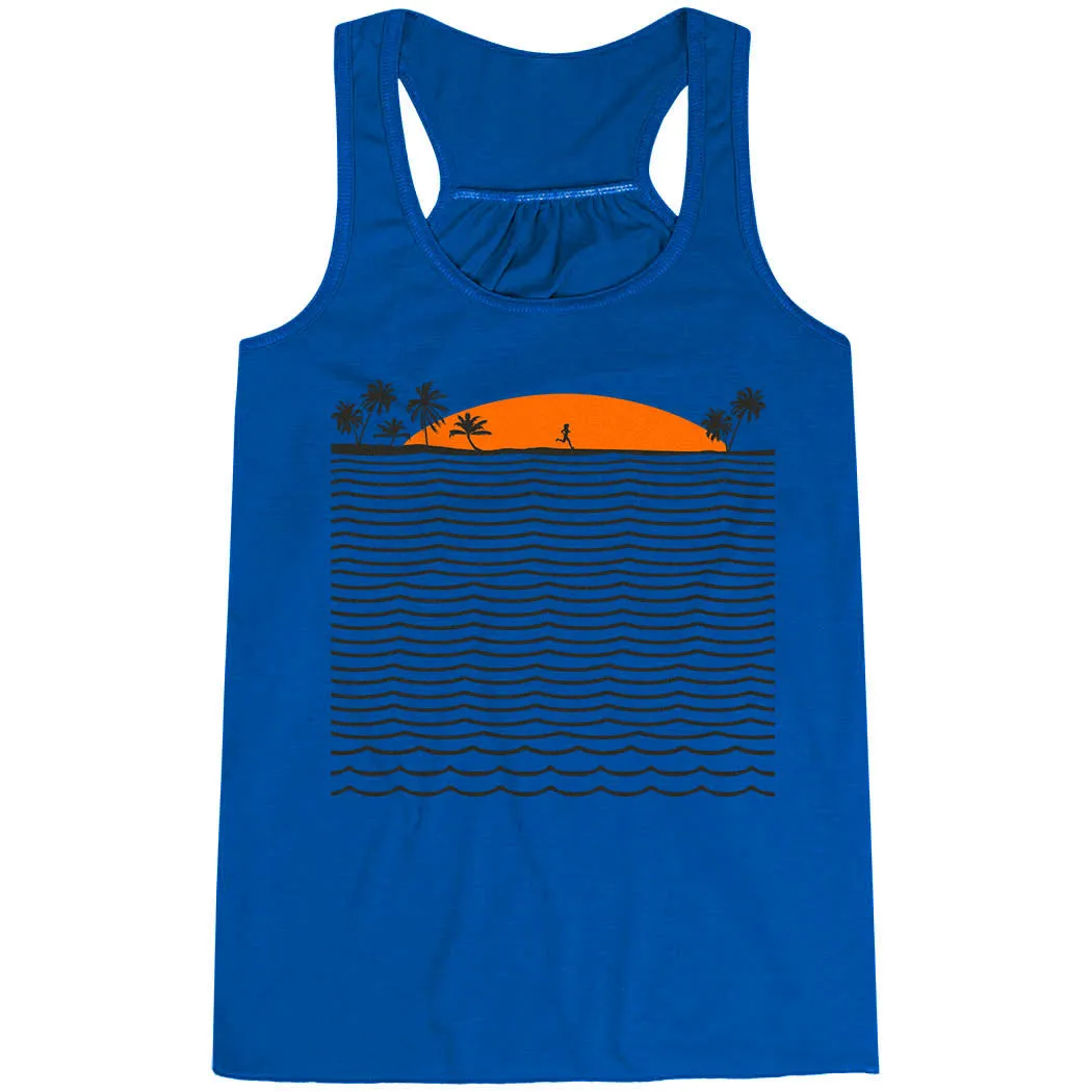 Sweat Resistant Fabric clean environment Running Flowy Racerback Tank Top - Chasing Sunsets
