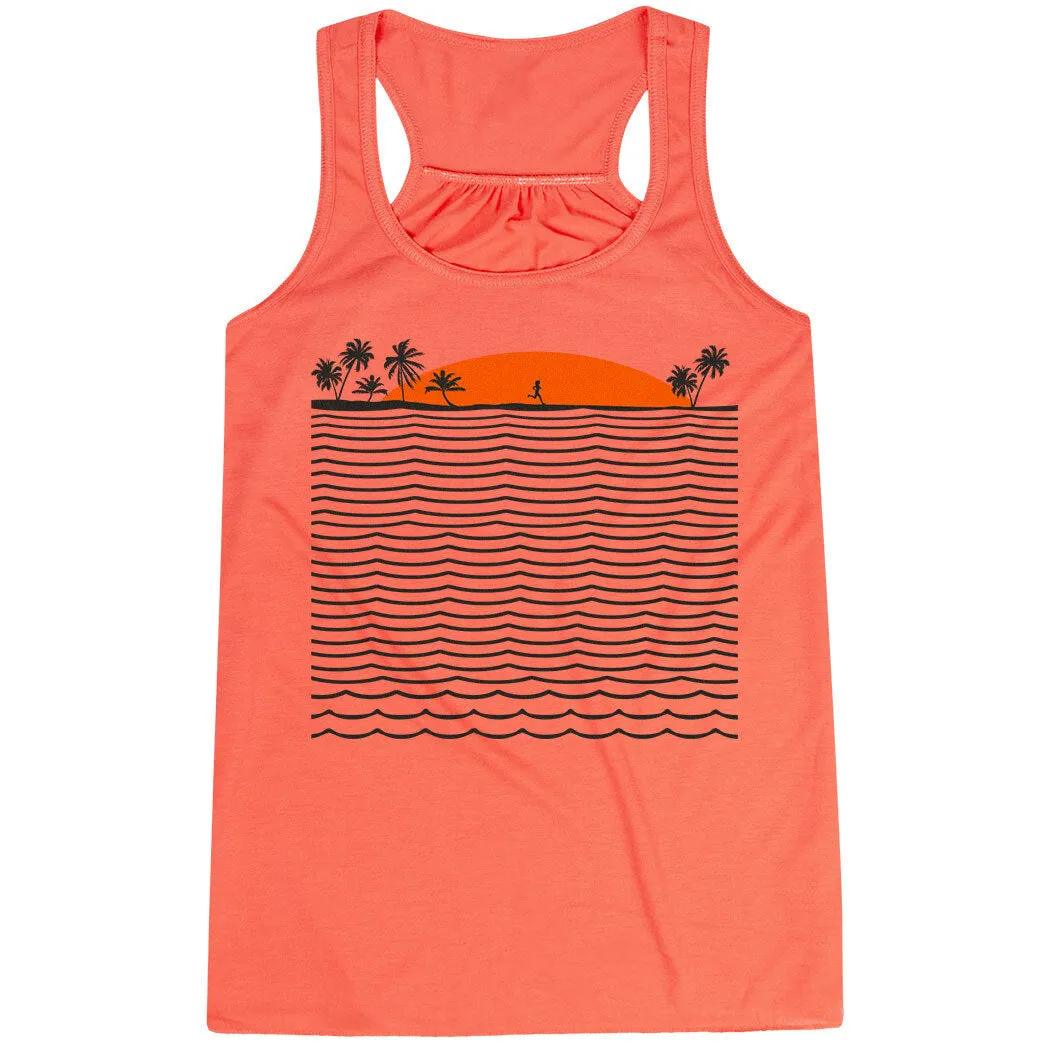 Running Flowy Racerback Tank Top - Chasing Sunsets Comfort Focused Design