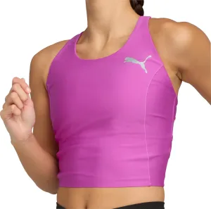 Ribbed Edging precision strike Puma Raceday UltraForm Womens Running Crop Top - Purple