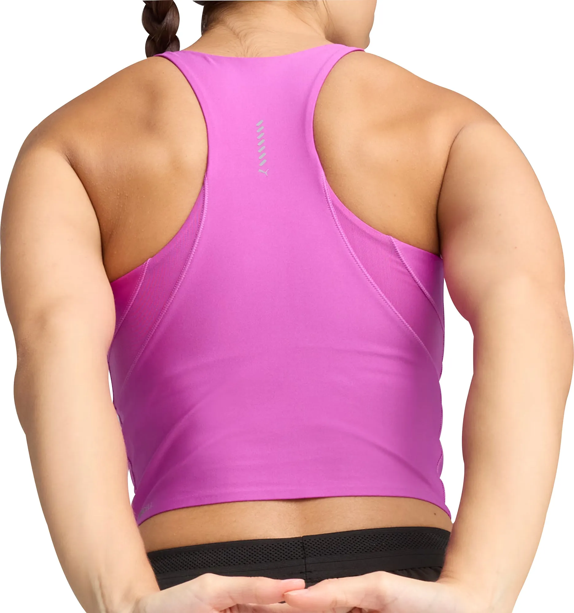 Breakthrough Versatile Styling Options Puma Raceday UltraForm Womens Running Crop Top - Purple