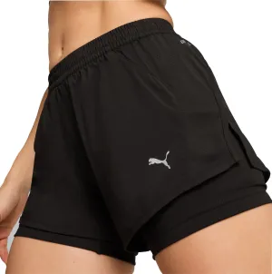 Puma Run Favourite Velocity 2 In 1 Womens Running Shorts - Black Breezy Comfort Noise Free Fabric