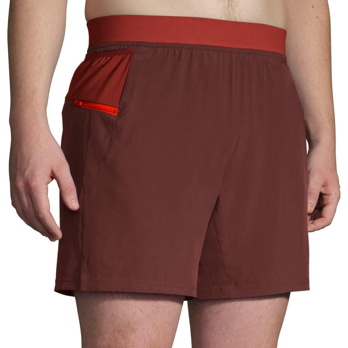 Brooks Sherpa 7 Inch 2 in 1 Mens Running Shorts - Red Easy Fit Design