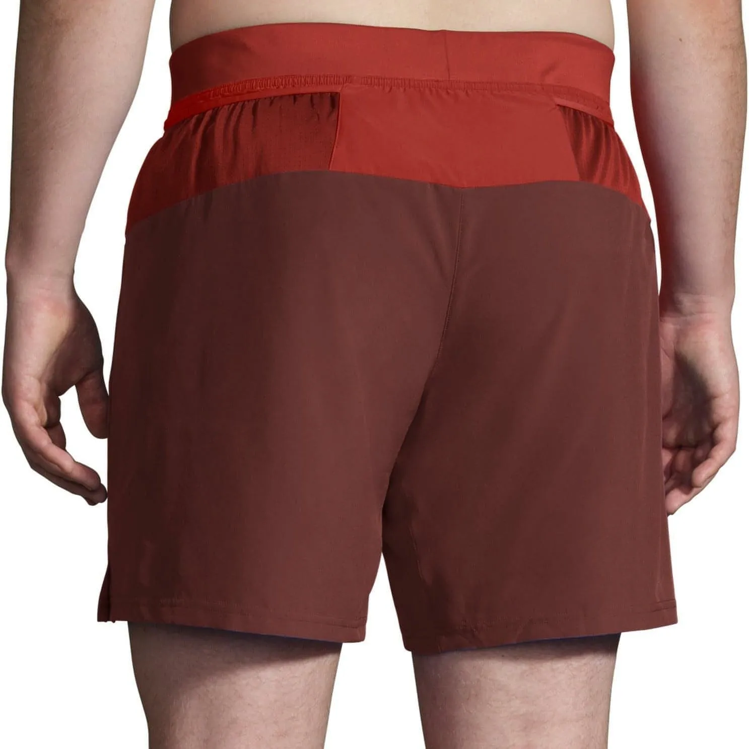 Easy Layer Chill Fit Brooks Sherpa 7 Inch 2 in 1 Mens Running Shorts - Red