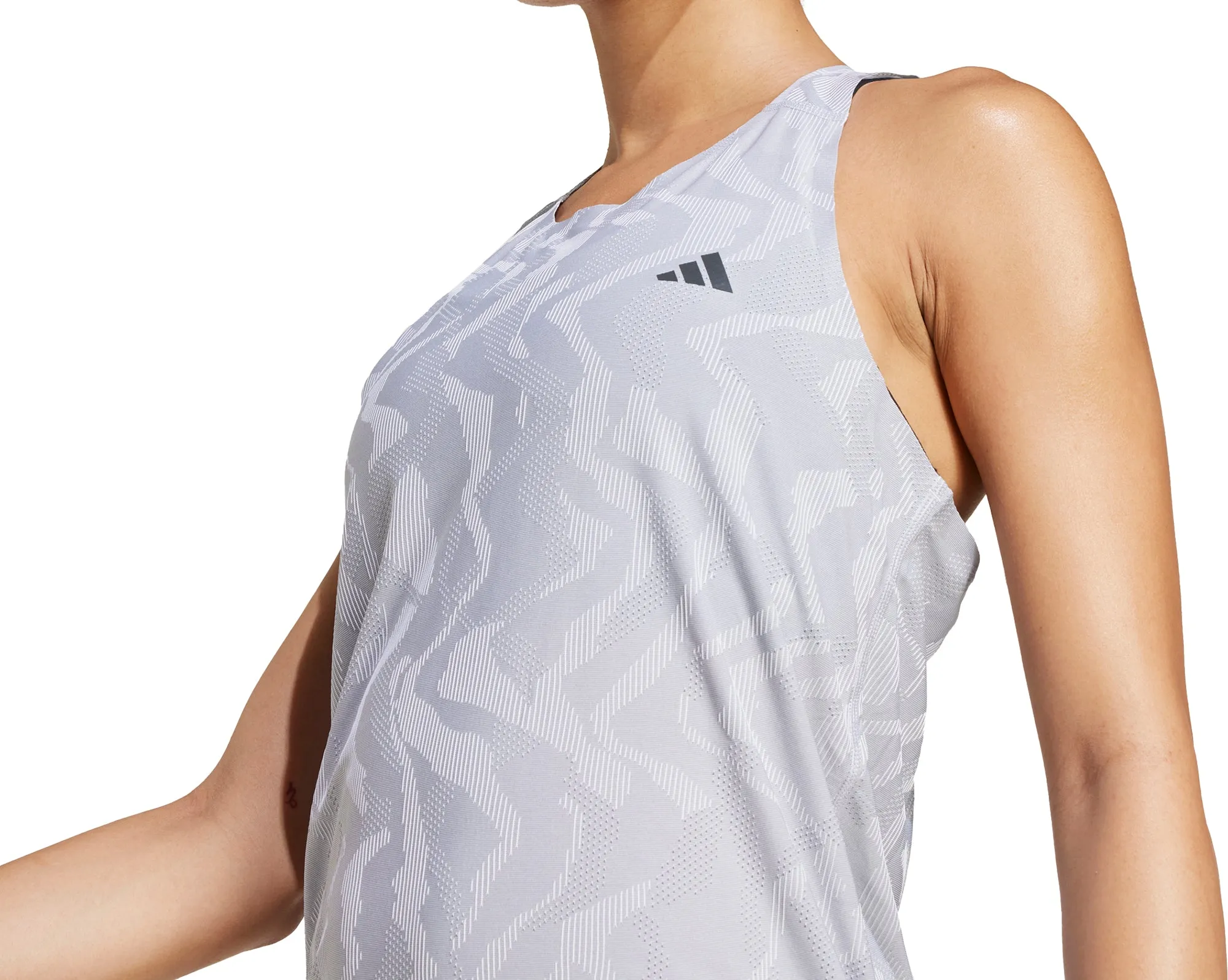 environmental - friendly adidas Ultimate AIRCHILL Engineered Womens Running Vest Tank Top - Grey