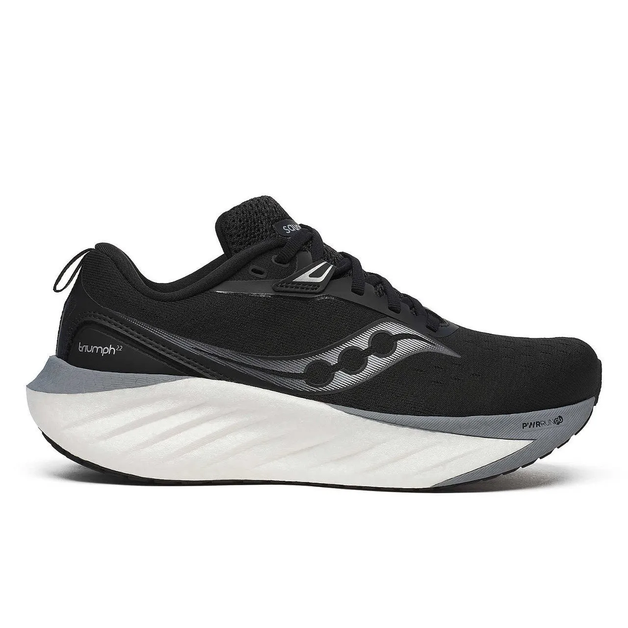 Saucony Triumph 22 Wide (Womens) - Black/White kids' sports shoes