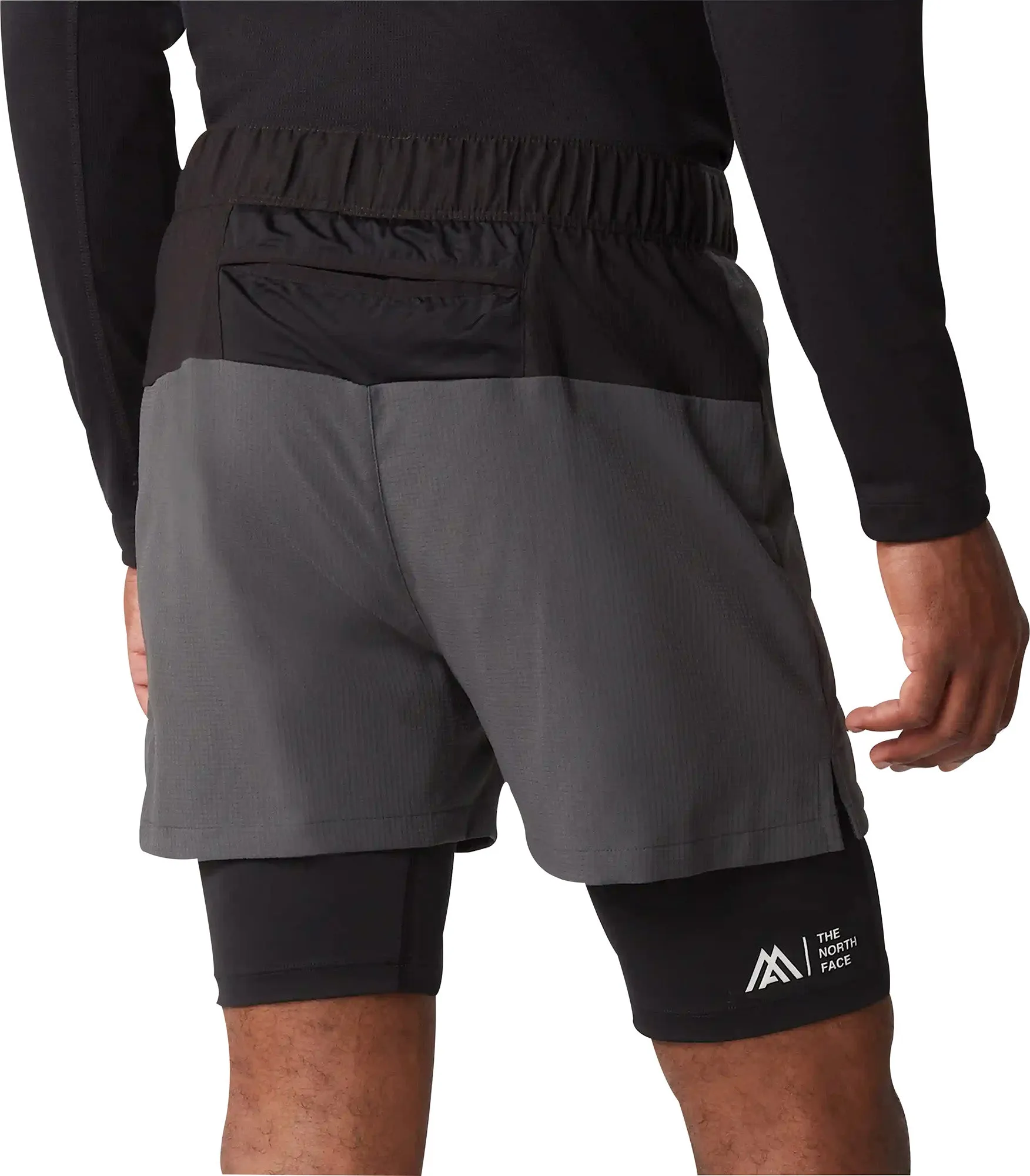 Eco Friendly Fabric Athletic Silhouette The North Face Lab Dual 2 In 1 Mens Running Shorts - Grey