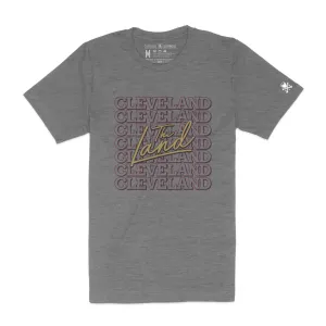 The Land Cleveland Repeat - Wine/Gold - Mens/Unisex Crew T-Shirt Active Fit