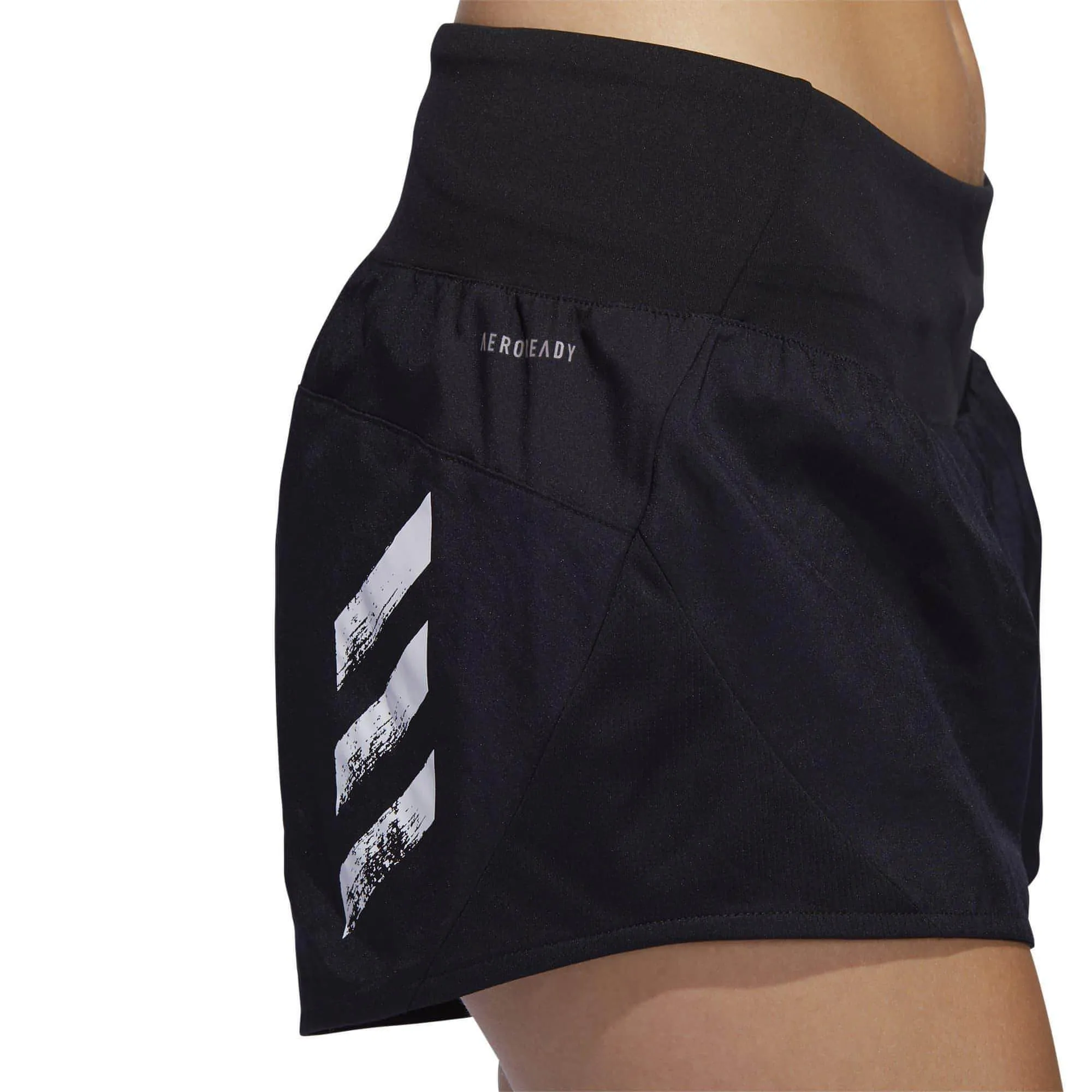 adidas Run It 3 Inch Womens Running Shorts - Black Retro Style AntiOdorTreatment