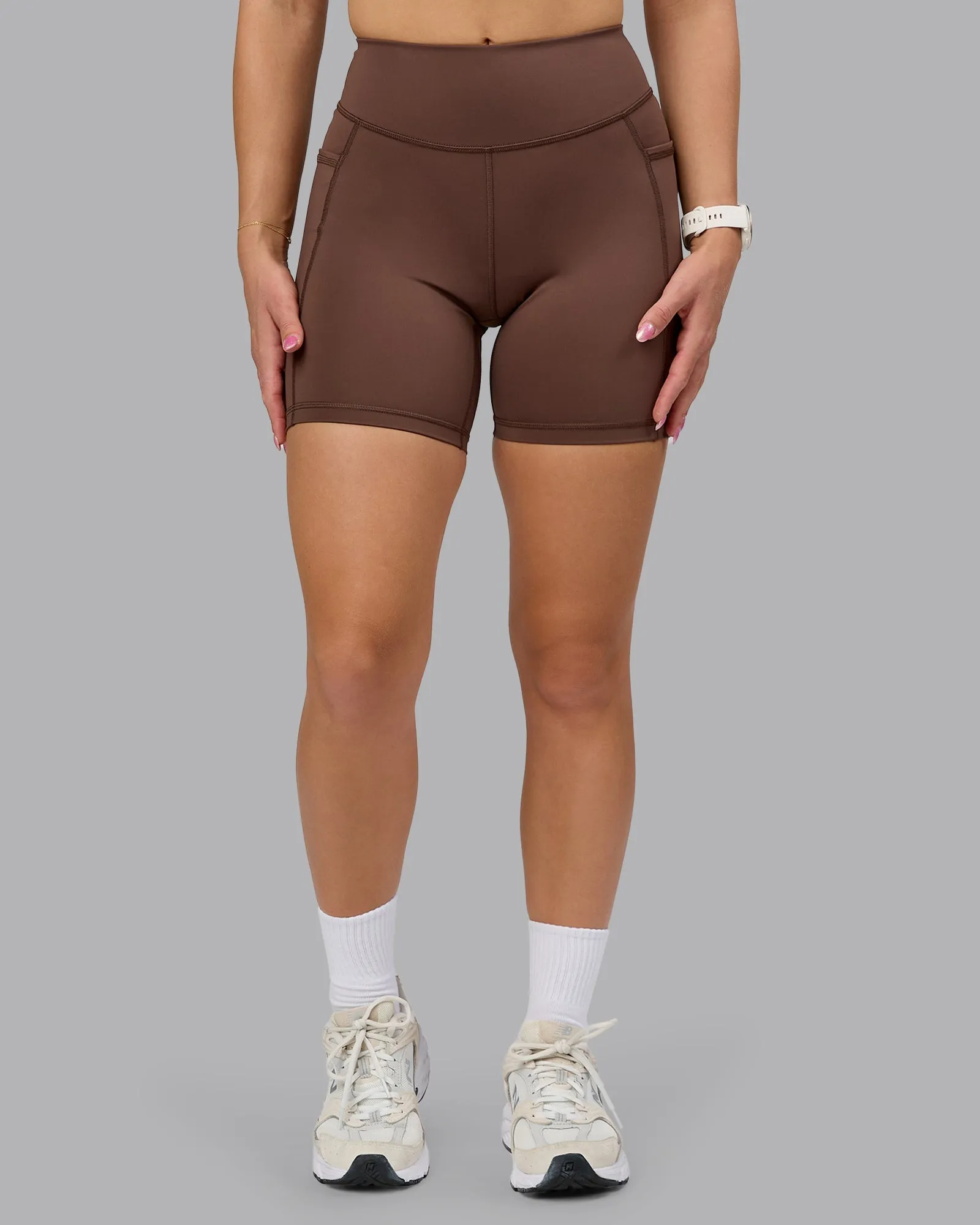 Elite High-Rise 6" Short Pockets - Chocolate Martini Movement Friendly Body Shaping Dance Practice