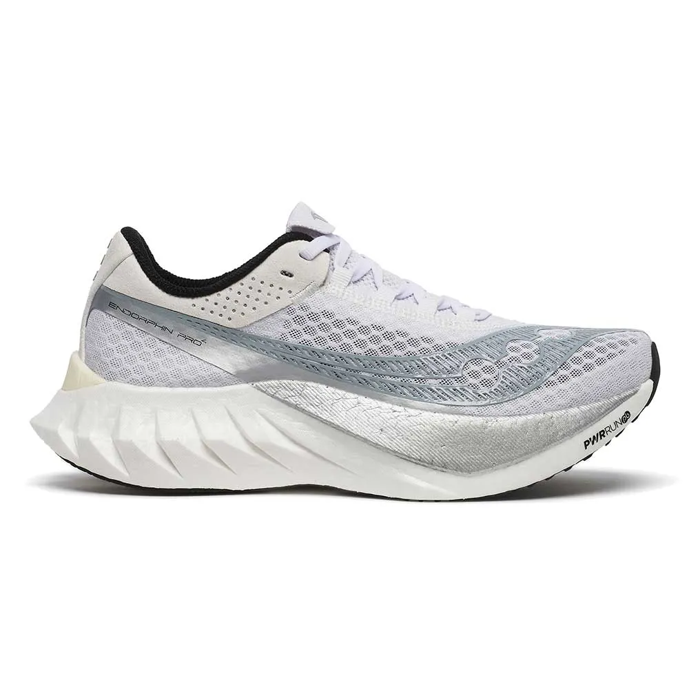 Women's Endorphin Pro 4 Running Shoe - White/Silver - Regular (B) Contoured Footbed Geometry