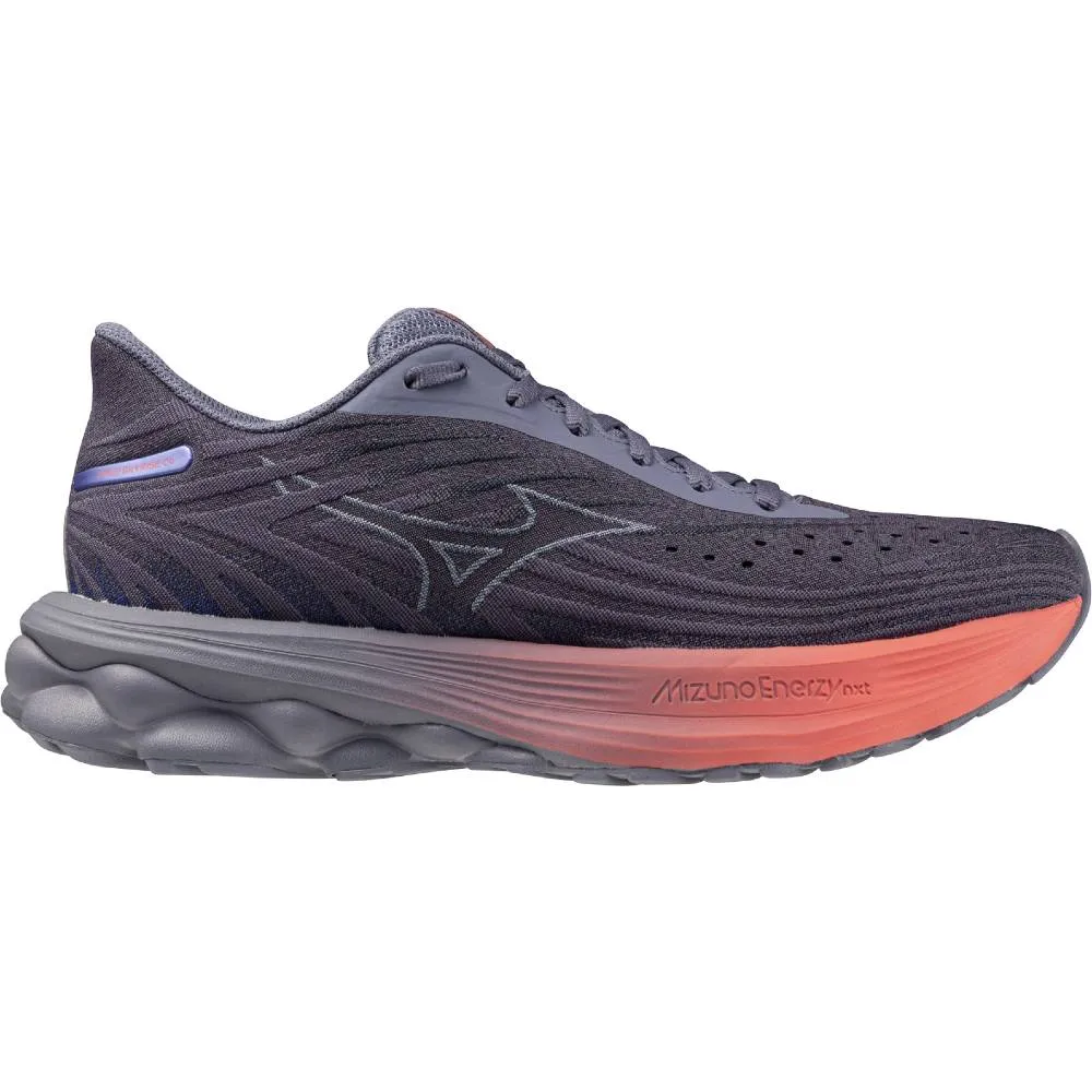 Mizuno Wave Skyrise 6 (Women's) - Blue Granite/Icelandic Blue/Striking Coral running shoes for marathons Responsive cushioning